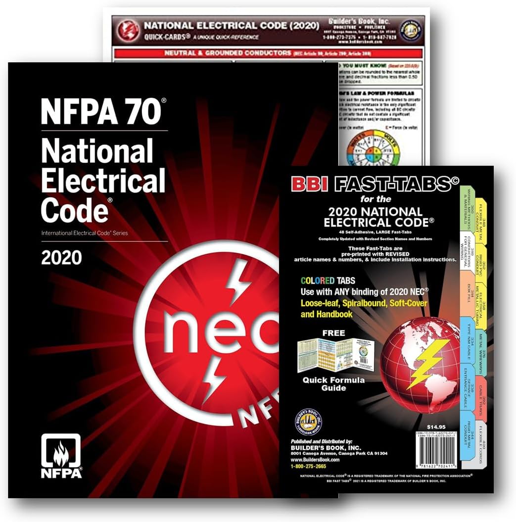 Set of National Electrical Code 2020 NEC NFPA 70 with BBI Fast TAB with Quick Card - NYBooksHub