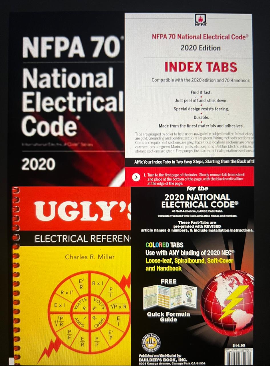 NFPA 70 National Electrical Code NEC 2020 Spiral, Index Tabs, UGLY 2020 Electrical Reference and BBI Fast Tabs - NYBooksHub