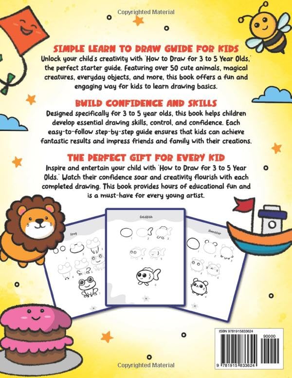 How to Draw for 3-5 Year Olds: Learn to Draw Cute Pets, Farm Animals and Other Magical Things | Book for Kids Age 3+ (How to Draw Everything for Kids)