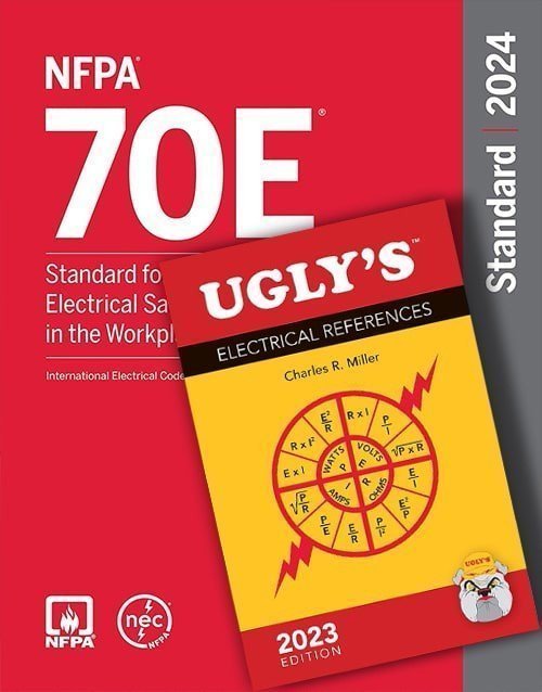 NFPA 70E, Standard for Electrical Safety in the Workplace, 2024 Edition Perfect Paperback  +  Ugly’s Electrical References, 2023 Edition Spiral-bound
