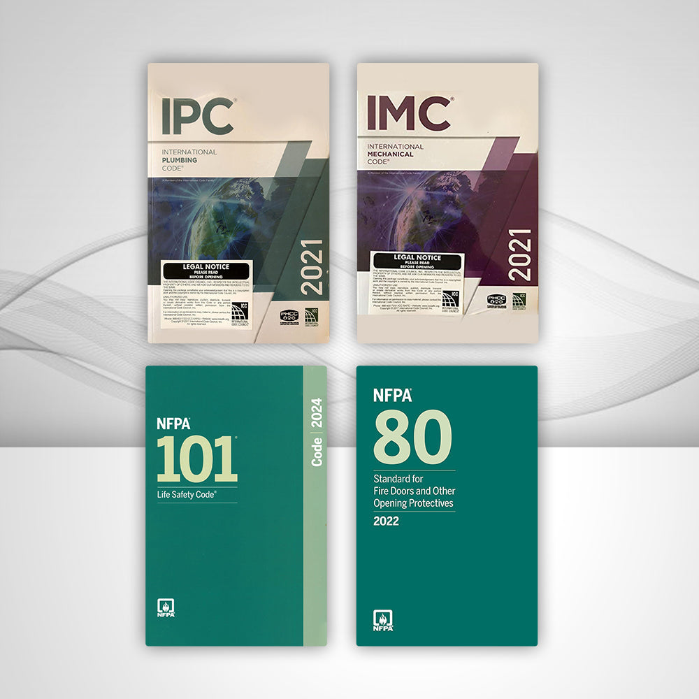 Plumbing, Mechanical & Fire Safety Compliance Set (IPC 2021 + IMC 2021 + NFPA 101 + NFPA 80) - NYBooksHub